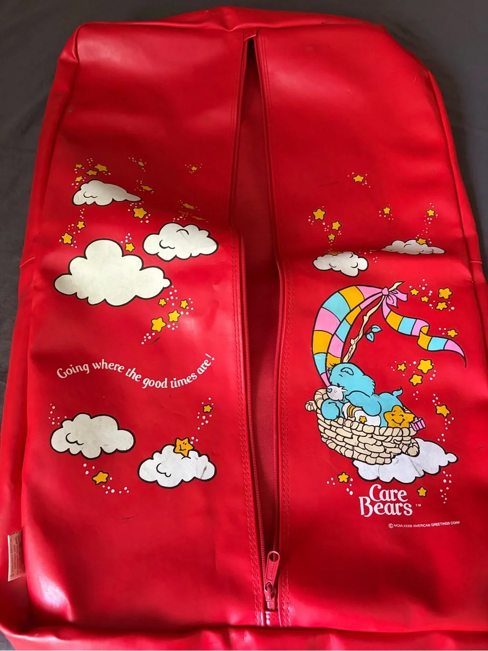 Vintage 1983 Care Bear Red Vinyl Garment Bag